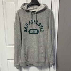 GAP Gray Hoodie with Green Athletic Print